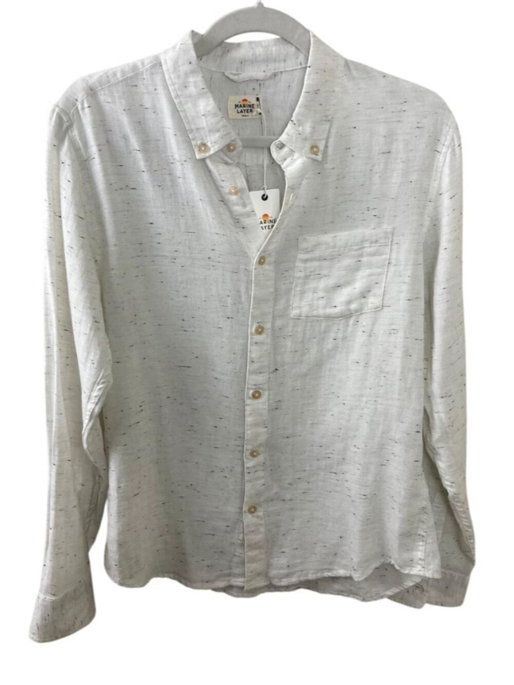 Marine Layer Bagley Natural Neps Button Down Shirt Men's Small NWT